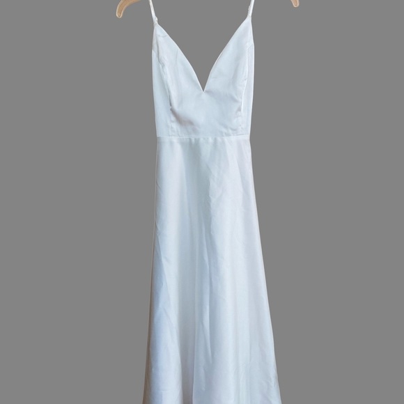 Lulu's Elegant White Midi Dress - Picture 8 of 14